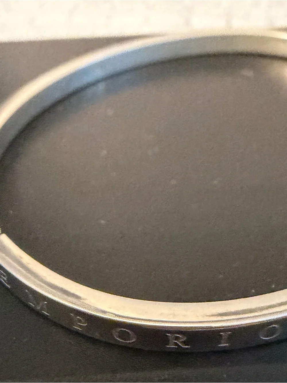 Giorgio Armani Silver Engraved Men's Cuff Bracelet